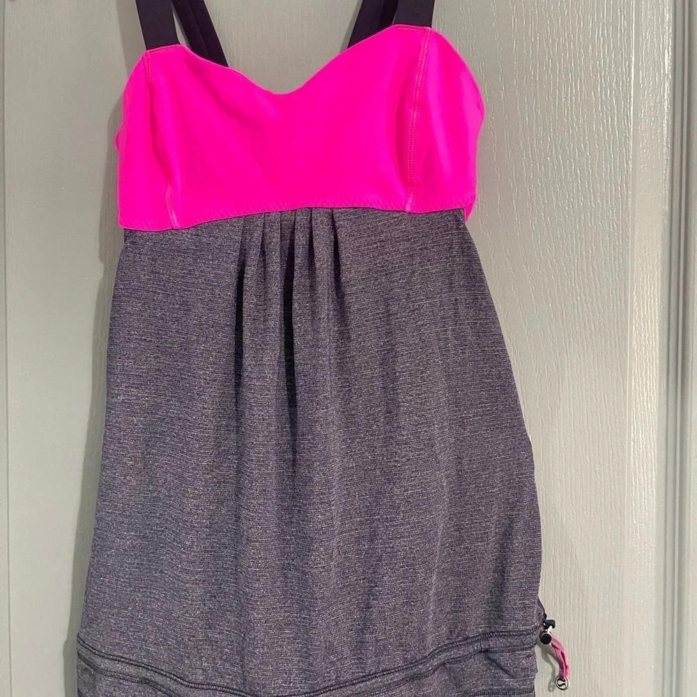 lululemon athletica Pink and Gray Tank Top size 4